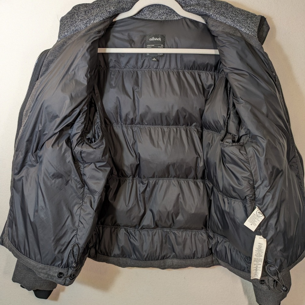 Allbirds The Puffer Jacket XL Grey Merino Wool Sustainable Winter Coat Gorpcore - Picture 3 of 13